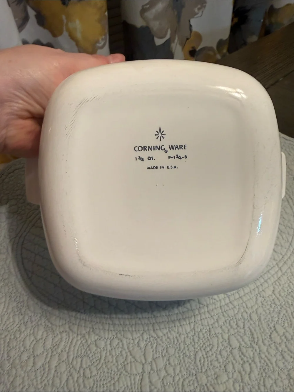 Vintage Pyrex Corningware Blue Floral Stoneware Baking Dishes Set of 2